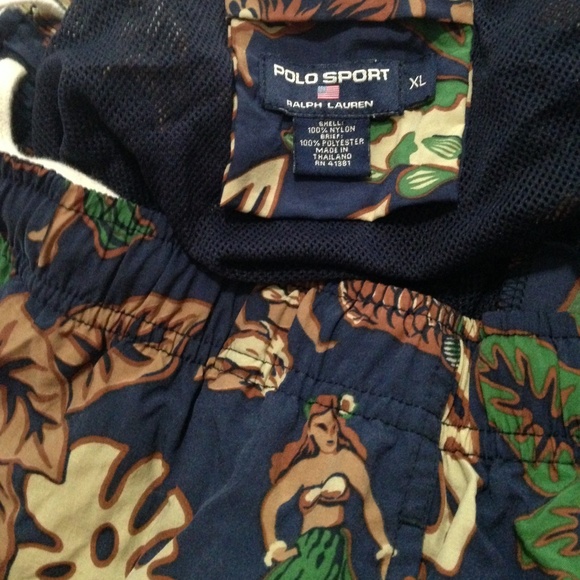 Polo Ralph Lauren Other - Ralph Lauren Polo Swim Trunks Hula Hawaii Retro XL